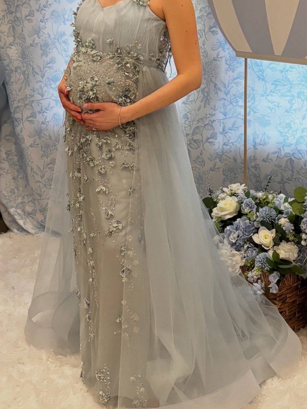 Blue Maternity Gown